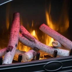 Sierra Flame By Amantii E70-NA Freestand Series Cast Iron 70-Inch Electric Fireplace With Logs -Natural Gas Fire Place Store e70 na c 07 23