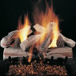 Rasmussen DF-SS-EXF-Kit Double Sided Evening CrossFire Series Stainless Steel Fireplace Log Set