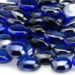 American Fire Glass 1/2-Inch Fire Glass Beads, 10-Pounds, Royal Blue Luster -Natural Gas Fire Place Store fb roylst c