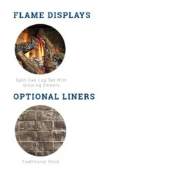 Kingsman FDV200S 23-Inch Freestanding Direct Vent Gas Stove With Log Set -Natural Gas Fire Place Store fdv200s liners media b 10 20 1