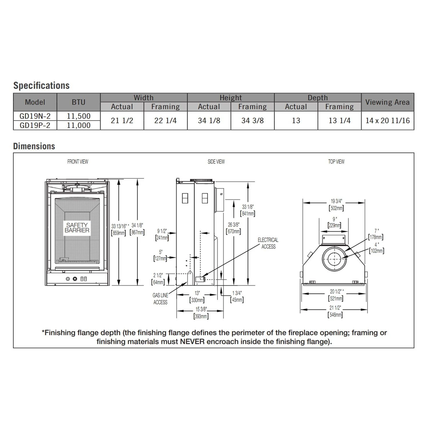 Napoleon GD19N-2 Vittoria Series Electronic Ignition Direct Vent Gas Fireplace 6 Napoleon GD19N-2 Vittoria Series Electronic Ignition Direct Vent Gas Fireplace - Image 6