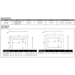 Napoleon GDIX4N-1 Oakville Series Electronic Ignition Direct Vent Gas Fireplace Insert -Natural Gas Fire Place Store gdix4 specs