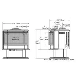 Napoleon GDS50-1NSB Havelock Millivolt Ignition Direct Vent Gas Stove -Natural Gas Fire Place Store gds50 1nsb specs a 01 22
