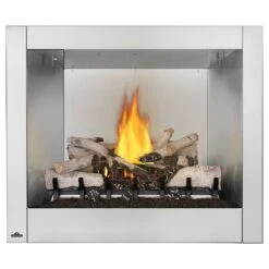 Napoleon GSS36CFNE Riverside Clean Face Outdoor Electronic Ignition Gas Fireplace With Remote And Log Set