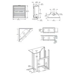 Napoleon GX36TRE-1 Ascent X Series Electronic Ignition Direct Vent Gas Fireplace -Natural Gas Fire Place Store gx36 dimensions 12 19