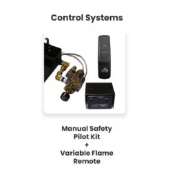 Hargrove Kodiak Char Double Stack Vented Gas Log Set With ANSI Certified Burner Kit And Manual Safety Pilot Kit With Variable Flame Remote (HGKCS-DSB-ANSI) -Natural Gas Fire Place Store hargrove control systems kodiak a 11 22 1