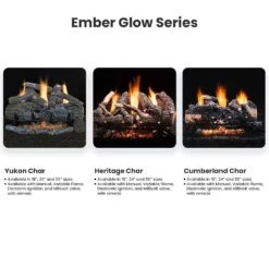 Hargrove ANSI Certified Yukon Char Vent-Free Gas Log Set (HGETYC) -Natural Gas Fire Place Store hargrove ember glow series a 11 22 2