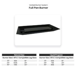 Hargrove 24-Inch Full Pan Vented Gas Fire Glass Set With Burner Kit (HGFG24-FPB) -Natural Gas Fire Place Store hargrove full pan burner a 11 22 7