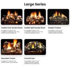 Hargrove Kodiak Split Double Stack Vented Gas Log Set With ANSI Certified Burner Kit And Manual Safety Pilot Kit With Variable Flame Remote (HGKSS-DSB-ANSI) -Natural Gas Fire Place Store hargrove large series a 11 22 7