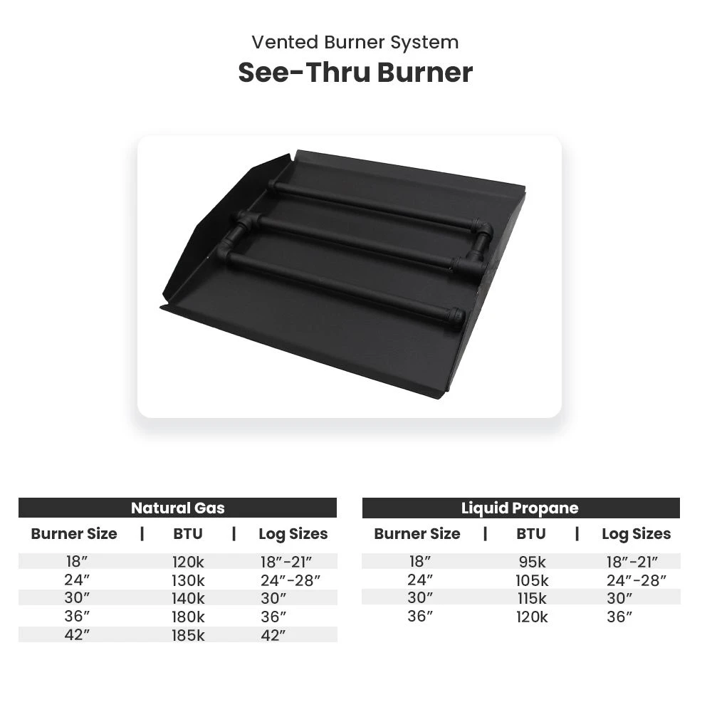 Hargrove Magnificent Inferno See-Through Shallow Vented Gas Log Set With RGA/ANSI Certified Burner (HGMISST-SSB-RGA) 2 Hargrove Magnificent Inferno See-Through Shallow Vented Gas Log Set With RGA/ANSI Certified Burner (HGMISST-SSB-RGA) - Image 2