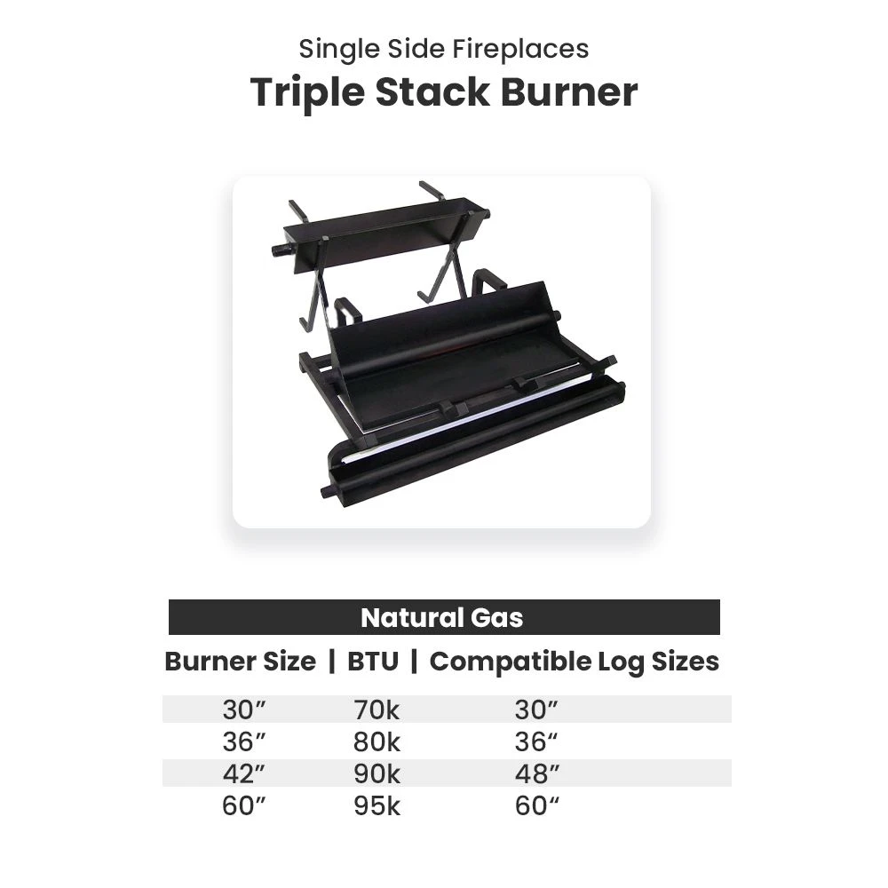 Hargrove Kodiak Split Triple Stack Vented Gas Log Set With Burner Kit (HGKSS-TSB) 2 Hargrove Kodiak Split Triple Stack Vented Gas Log Set With Burner Kit (HGKSS-TSB) - Image 2