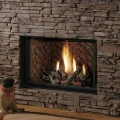 Kingsman HBZDV3624 36-Inch Zero Clearance Dual Burner Direct Vent Gas Fireplace With Log Set
