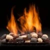 Hargrove 24-Inch Blazing River Stones Full Pan Vented Gas Set With Burner Kit (HGFRR24-FPB)