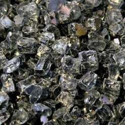 HPC Fire 1/4 Inch Decorative Fire Glass, 10 Pounds, Gray Reflective