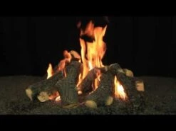 Hargrove Outdoor Wilderness Oak 30-Inch Gas Log Fire Pit Stack Set With Fire Ring Burner Kit And Match Light Ignition (HGWOSFL-FRB) -Natural Gas Fire Place Store iKT77H7Sw8o 15