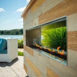 Firegear Kalea Bay Linear See-Through Outdoor Gas Fireplace, 48-Inch -Natural Gas Fire Place Store kalea bay ls3 2