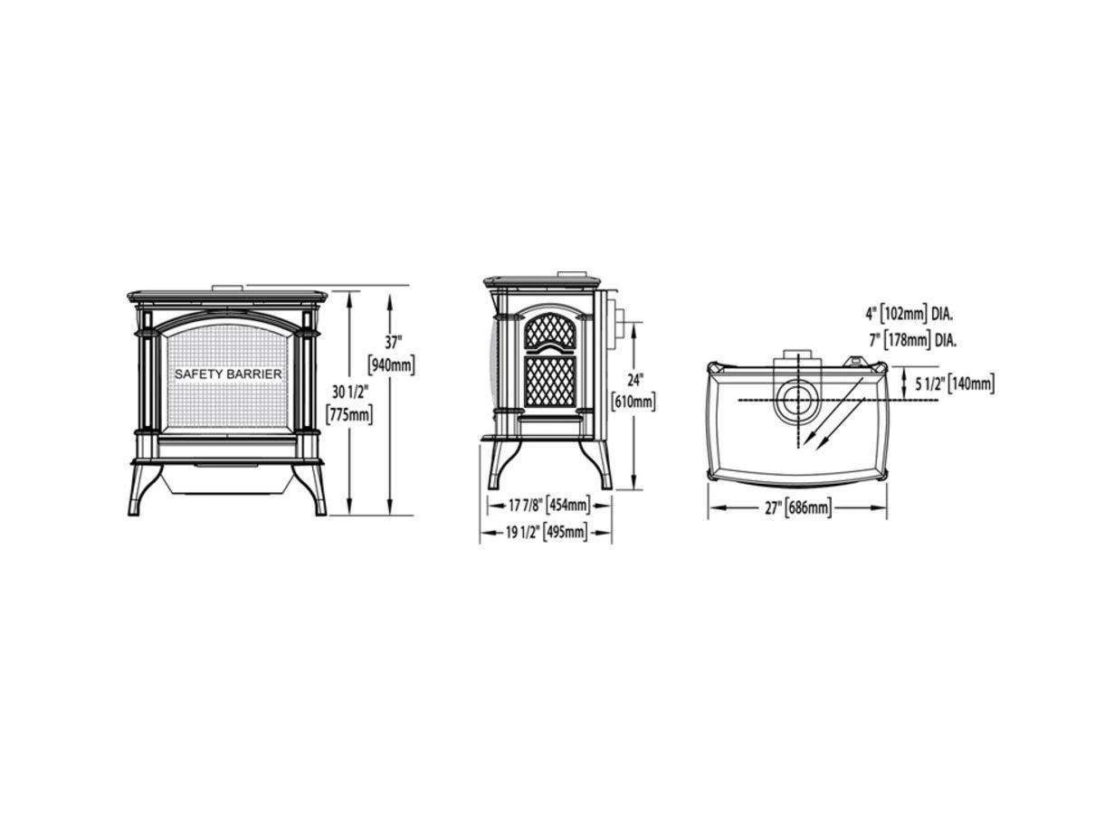 Napoleon GDS25NA-1 Bayfield Electronic Ignition Direct Vent Cast Iron Gas Stove 8 Napoleon GDS25NA-1 Bayfield Electronic Ignition Direct Vent Cast Iron Gas Stove - Image 8