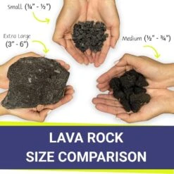 American Fire Glass 20-Pound Black Lava Rock, XXL 4-6 Inch -Natural Gas Fire Place Store lava 20 b 10 21