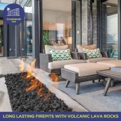 American Fire Glass 20-Pound Black Lava Rock, Medium .5-1 Inch -Natural Gas Fire Place Store lava 20 d 10 21 1