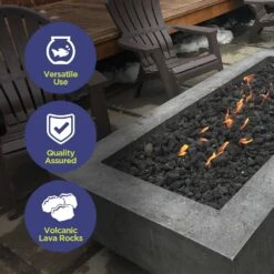 American Fire Glass 20-Pound Black Lava Rock, Small .25-.5 Inch -Natural Gas Fire Place Store lava 20 e 10 21 2