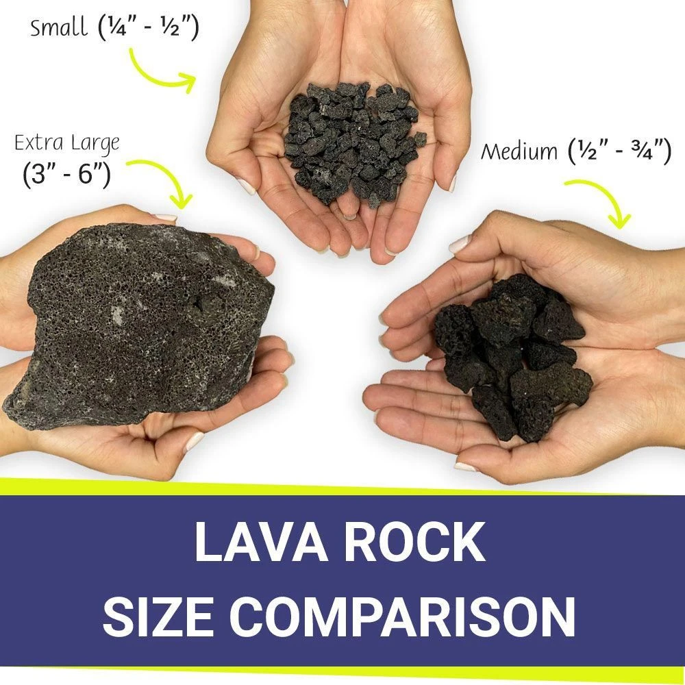 American Fire Glass 40-Pound Black Lava Rock, Medium .5-1 Inch 2 American Fire Glass 40-Pound Black Lava Rock, Medium .5-1 Inch - Image 2