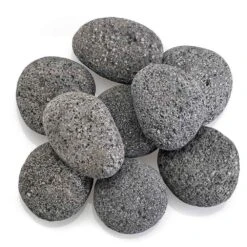 American Fire Glass Gray Lava Stone, 20 Pounds, Large 2-4 Inch
