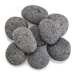 American Fire Glass Gray Lava Stone, 10 Pounds, Large 2-4 Inch