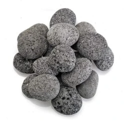 American Fire Glass Gray Lava Stone, 10 Pounds, Medium 1-2 Inch