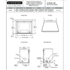 Monessen LCUF42CR-C-FB Lo-Rider 42-Inch Circulating Brick Vent-Free Firebox 7 Monessen LCUF42CR-C-FB Lo-Rider 42-Inch Circulating Brick Vent-Free Firebox -Natural Gas Fire Place Store lcuf42cr spec a 03 22