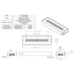 Grand Canyon LDB Bed Rock Vented Linear Drop-In Burner With LED Lights And Remote Control -Natural Gas Fire Place Store ldb config f 12 22