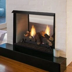 Monessen LSTF36-B Lo-Rider 36-Inch See-Through Vent-Free Firebox With Gas Log Set