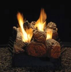 Empire White Mountain Hearth LSUxxSF-Kit Ceramic Fiber Stone River Multi-Sided Complete Fireplace Log Set -Natural Gas Fire Place Store lsu24sf stone river end view 1