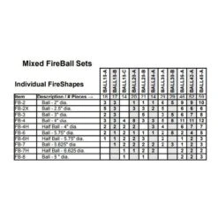 Rasmussen BALL30-A Mixed Smooth FireBalls For 30-Inch Linear Burner, 29-Piece Set -Natural Gas Fire Place Store mixedsetdimensions 3