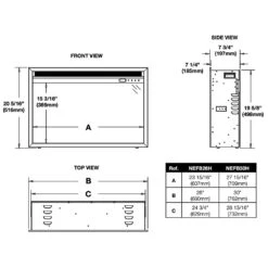 Napoleon NEFB30H-NEFTK3040 Cineview 30-Inch Electric Fireplace Insert With Logs, Crystal Media, Remote & 5-Inch Surround -Natural Gas Fire Place Store nefb26h nefb30h specs 12 20