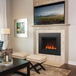 Napoleon NEFB26H-NEFTK2636 Cineview 26-Inch Electric Fireplace Insert With Logs, Crystal Media, Remote & 5-Inch Surround