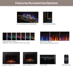 Napoleon NEFB30H-NEFTK3040 Cineview 30-Inch Electric Fireplace Insert With Logs, Crystal Media, Remote & 5-Inch Surround -Natural Gas Fire Place Store nefb26h neftk2636 options b 12 20