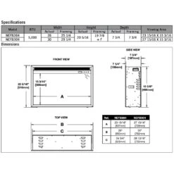 Napoleon NEFB30H Cineview 30-Inch Built-In Electric Fireplace With Logs, Crystal Media And Remote 23 Napoleon NEFB30H Cineview 30-Inch Built-In Electric Fireplace With Logs, Crystal Media And Remote -Natural Gas Fire Place Store nefb30h spec a 02 22