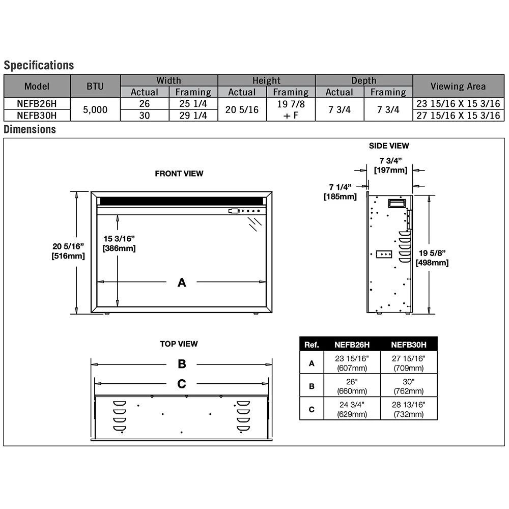 Napoleon NEFB30H Cineview 30-Inch Built-In Electric Fireplace With Logs, Crystal Media And Remote 12 Napoleon NEFB30H Cineview 30-Inch Built-In Electric Fireplace With Logs, Crystal Media And Remote - Image 12