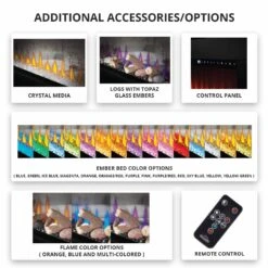 Napoleon NEFBD60HE CLEARion 60-Inch Built-In See-Through Electric Fireplace With Logs, Crystal Media & Remote 11 Napoleon NEFBD60HE CLEARion 60-Inch Built-In See-Through Electric Fireplace With Logs, Crystal Media & Remote -Natural Gas Fire Place Store nefbd50he b 02 20 1