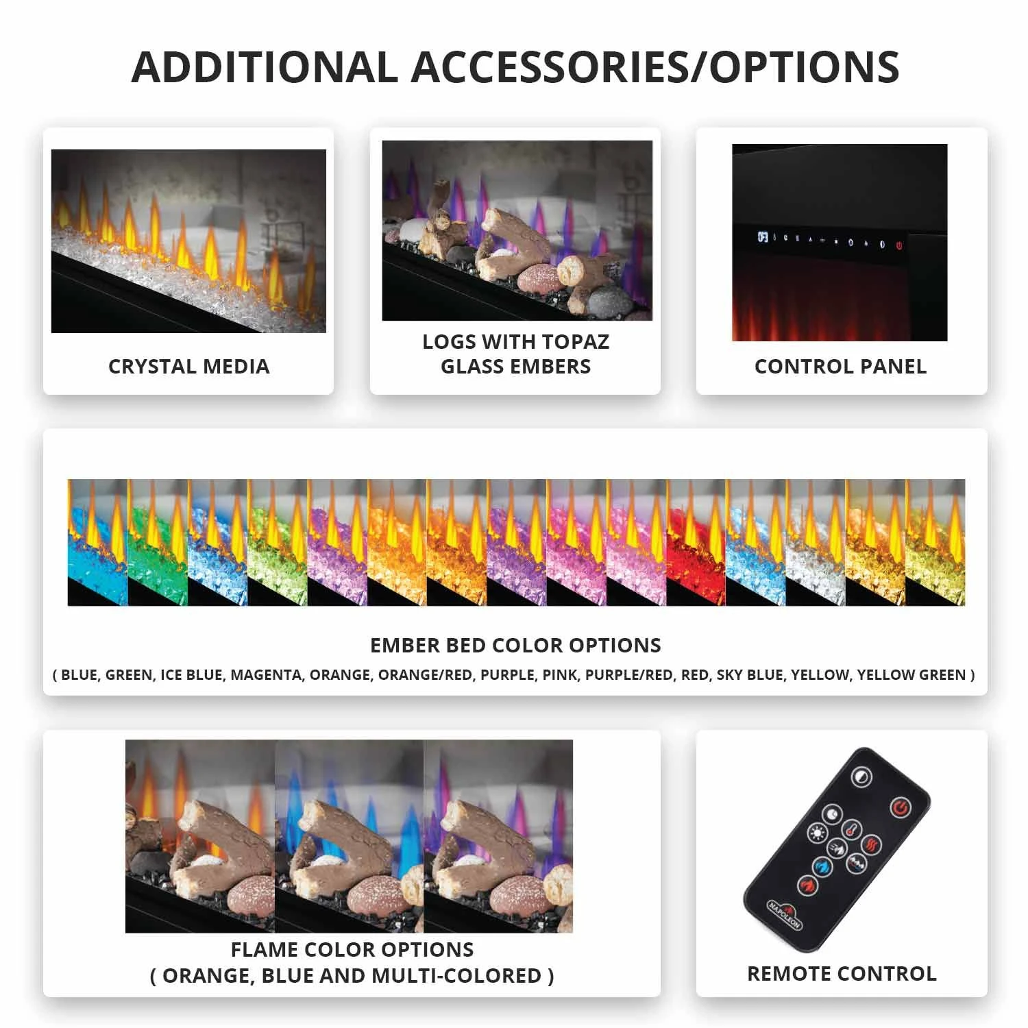 Napoleon NEFBD60HE CLEARion 60-Inch Built-In See-Through Electric Fireplace With Logs, Crystal Media & Remote 5 Napoleon NEFBD60HE CLEARion 60-Inch Built-In See-Through Electric Fireplace With Logs, Crystal Media & Remote - Image 5