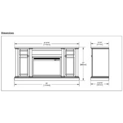 Napoleon NEFP30-3820AW Charlotte Electric Fireplace TV Stand With 30-Inch Cineview Firebox -Natural Gas Fire Place Store nefp30 3820aw spec a 02 22