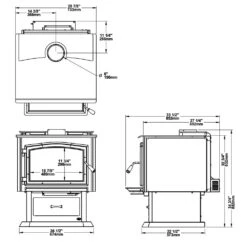 Osburn 3500 Wood Stove With Blower -Natural Gas Fire Place Store ob03500 specs a 10 20