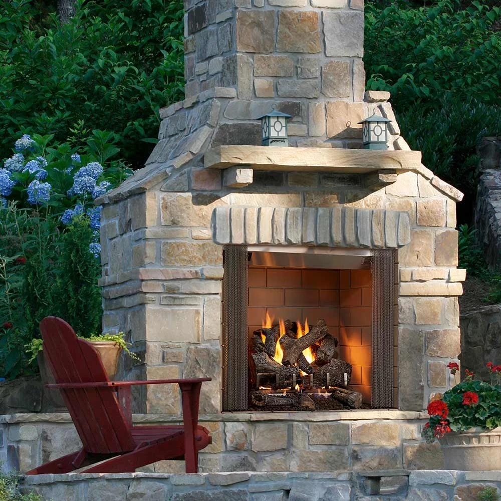 Outdoor Lifestyles Castlewood 42-Inch Outdoor Firebox With Gas Log Set 2 Outdoor Lifestyles Castlewood 42-Inch Outdoor Firebox With Gas Log Set - Image 2