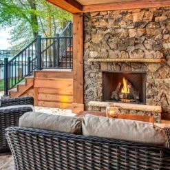 Outdoor Lifestyles Courtyard 36-Inch Outdoor Gas Fireplace -Natural Gas Fire Place Store odcoug 36 config c 06 23