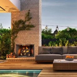 Outdoor Lifestyles Cottagewood 42-Inch Outdoor Firebox With Gas Log Set -Natural Gas Fire Place Store odctgwd 42 log config c 04 23 1