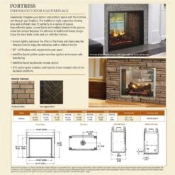 Outdoor Lifestyles Fortress 36-Inch Indoor/Outdoor See-Through Gas Fireplace With IntelliFire Ignition -Natural Gas Fire Place Store odfortg 36 config d 04 23