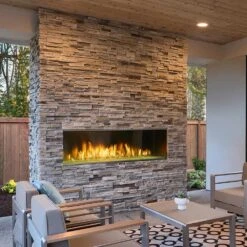 Outdoor Lifestyles Lanai 60-Inch Linear Outdoor Gas Fireplace With IntelliFire Ignition -Natural Gas Fire Place Store odlanaig 60 config d 04 23 1