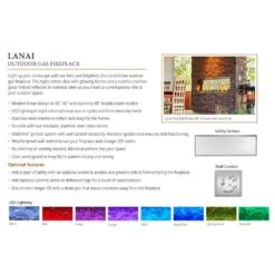 Outdoor Lifestyles Lanai 60-Inch Linear Outdoor Gas Fireplace With IntelliFire Ignition -Natural Gas Fire Place Store odlanaig 60 config e 04 23 1