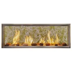 Outdoor Lifestyles Lanai 48-Inch Linear Outdoor See-Through Gas Fireplace With IntelliFire Ignition
