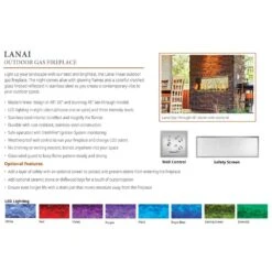 Outdoor Lifestyles Lanai 48-Inch Linear Outdoor See-Through Gas Fireplace With IntelliFire Ignition -Natural Gas Fire Place Store odlanaigst 48 config c 04 23